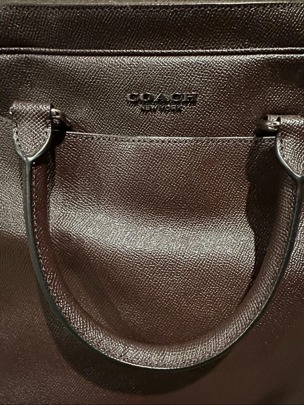 COACH Men's Leather Laptop Bag in Dark Brown